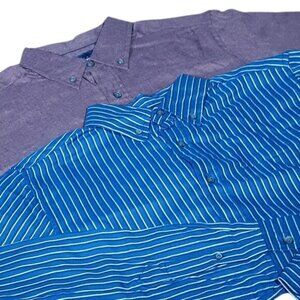 Basic Editions Bundle 2 Long Sleeve Button Down Shirts